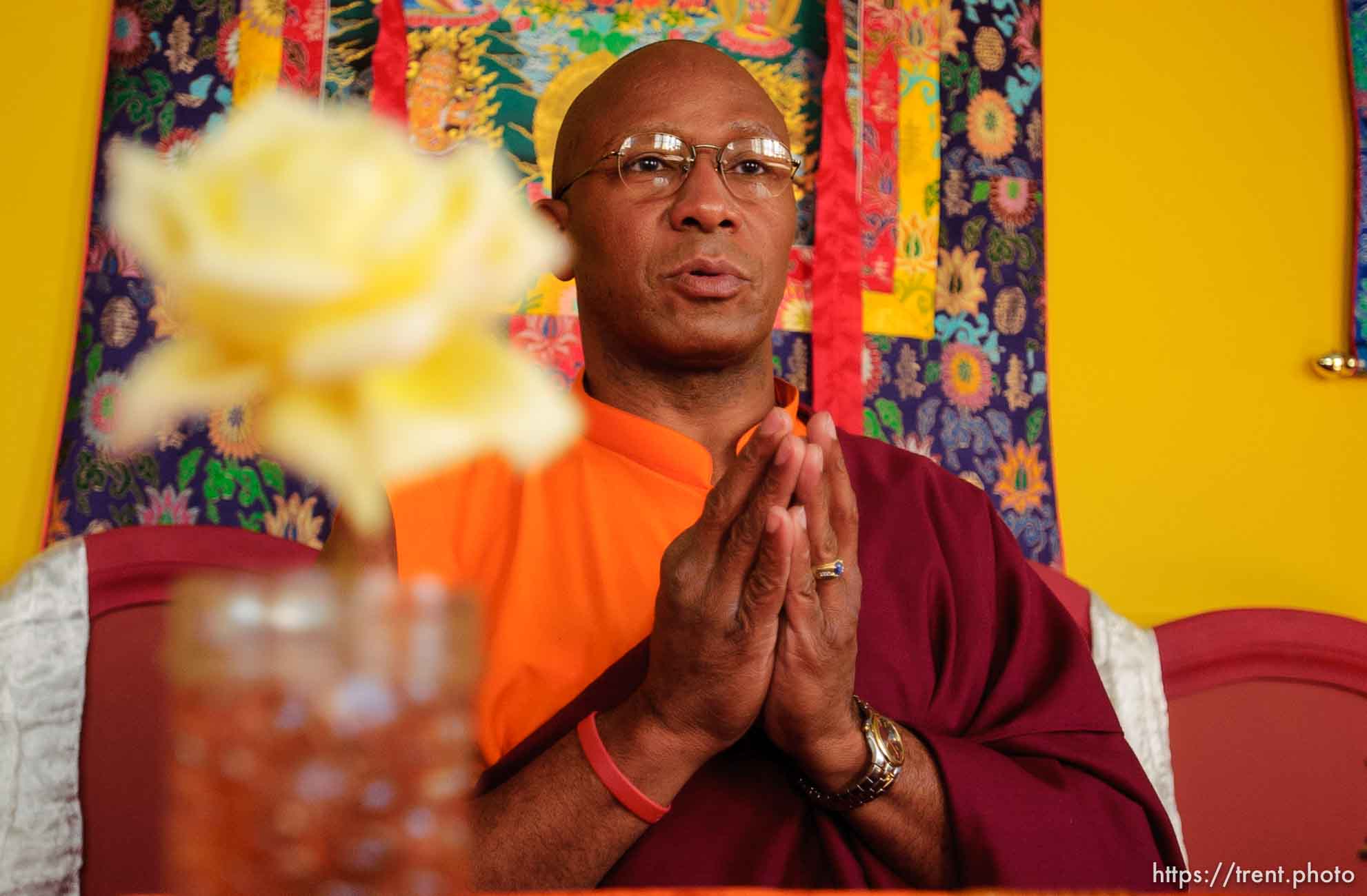 Lama Thupten and Jean Gardner at Salt Lake City's Urgyen Samten Ling Gonpa Tibetan Buddhist Temple.