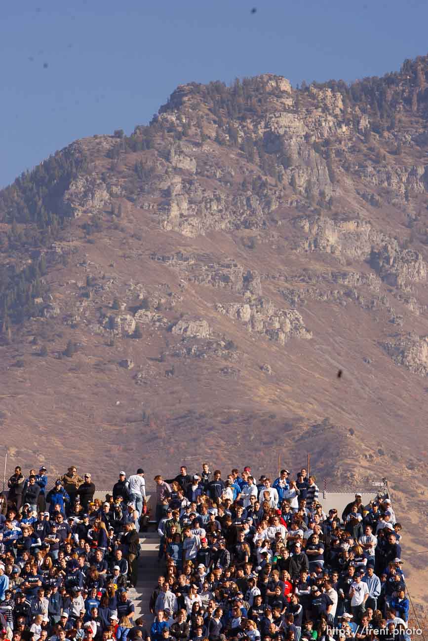 fans. BYU vs. Utah college football Saturday in Provo. Utah wins in overtime; 11.19.2005