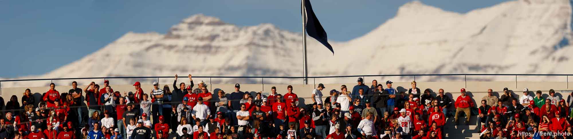 fans. BYU vs. Utah college football Saturday in Provo. Utah wins in overtime; 11.19.2005