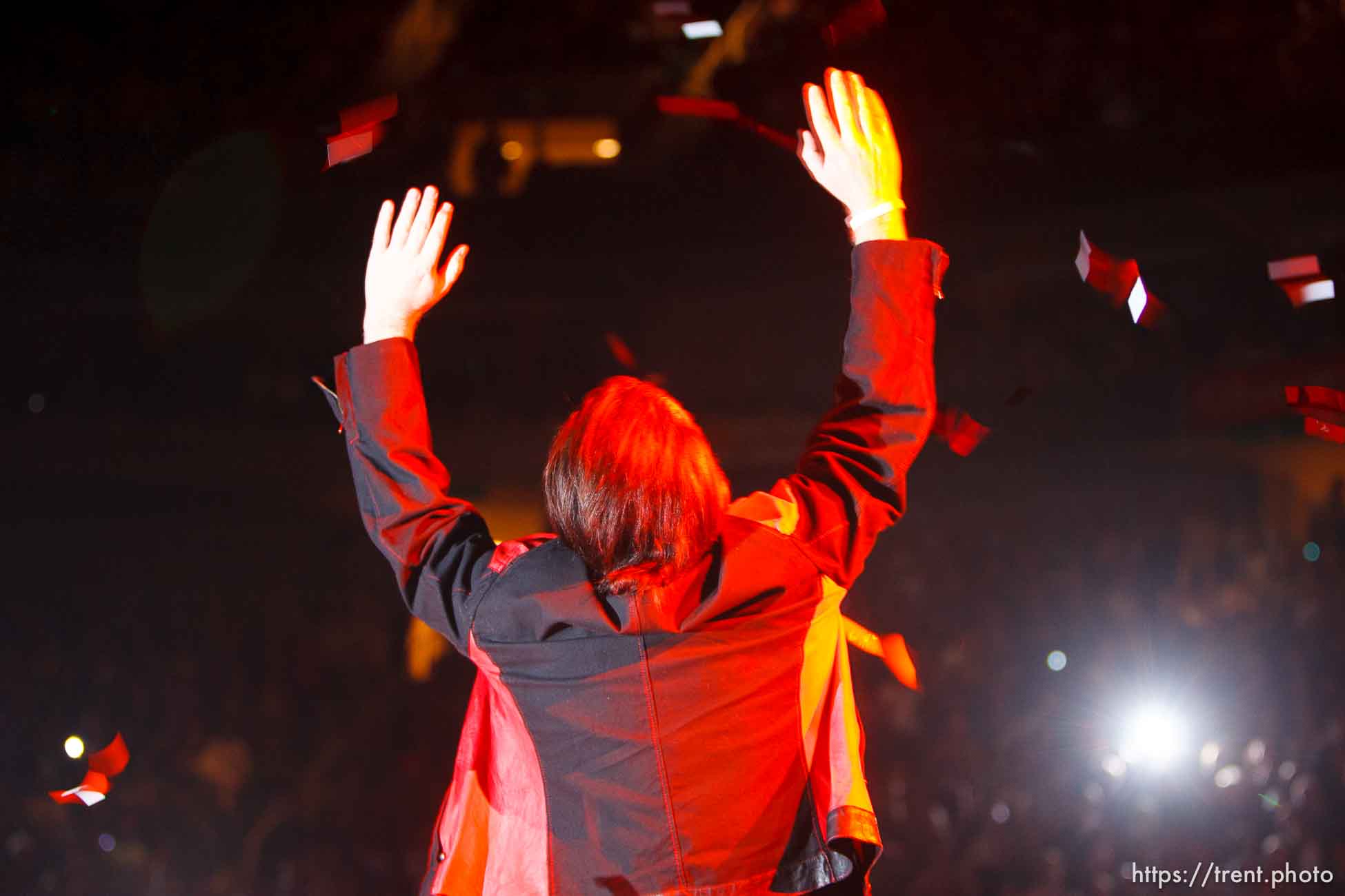 U2 performs at the Delta Center.