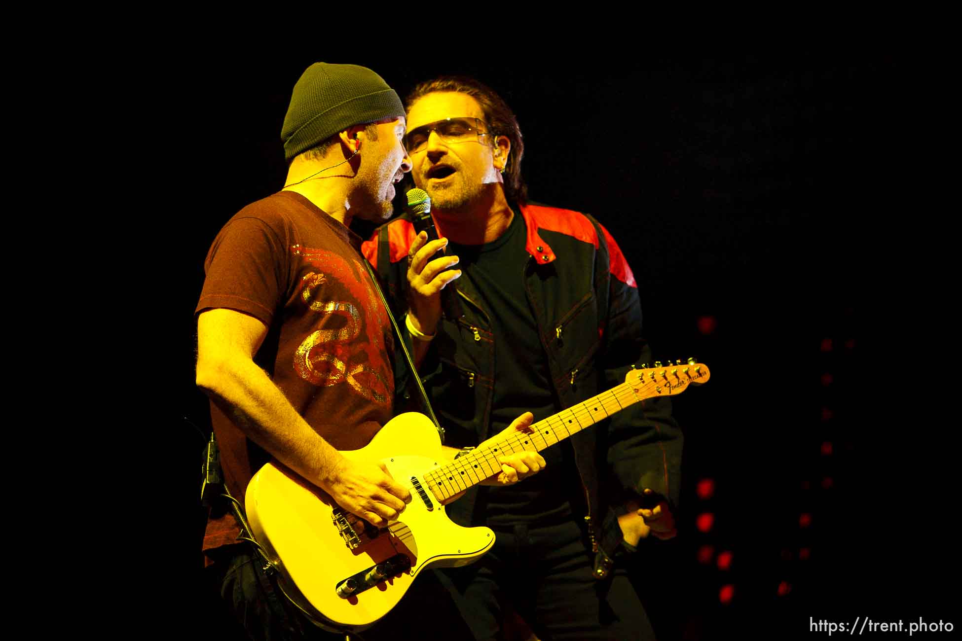 U2 performs at the Delta Center.