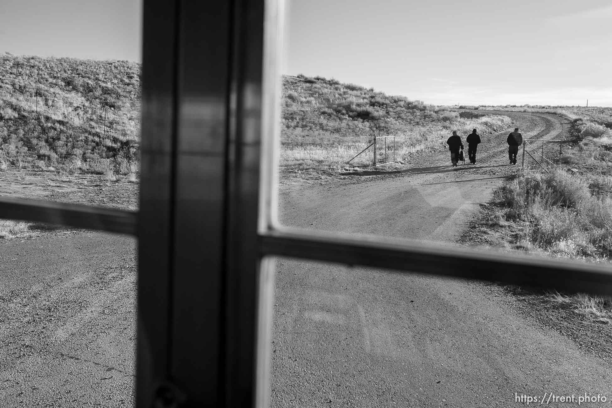 navajo kids being dropped off after school via bus.