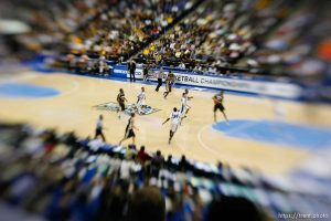 Air Force vs. Wyoming (WYO wins) men's college basketball, Mountain West Conference Tournament in Denver. lensbaby