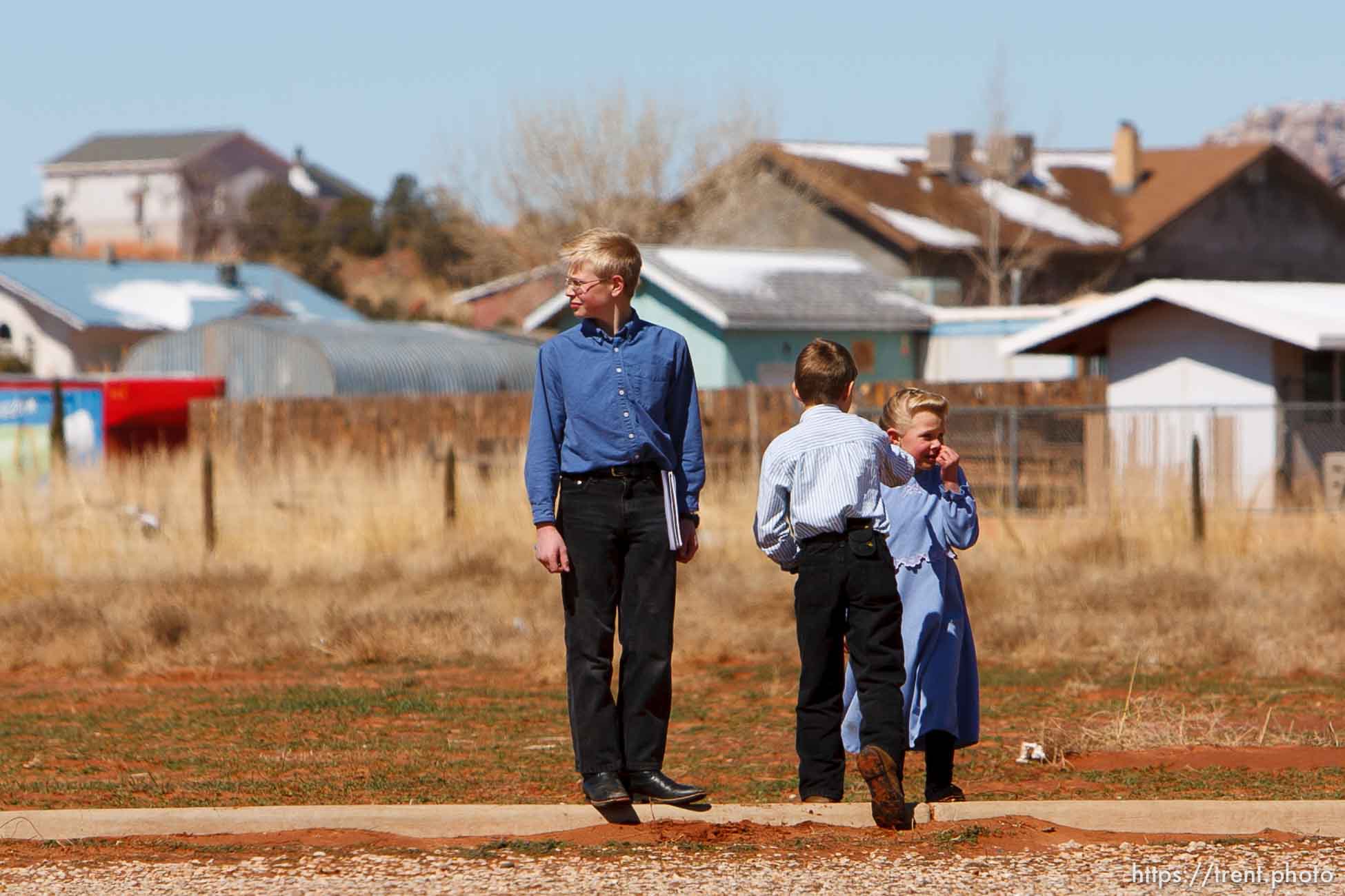 Kids outside school