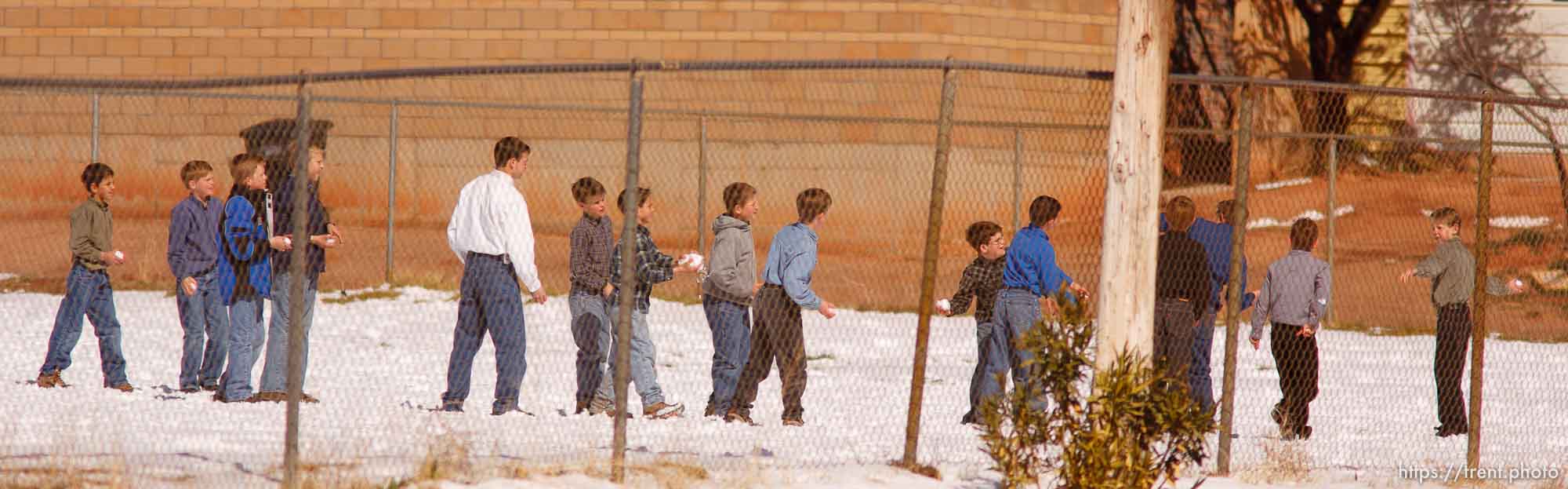 Kids playing at recess at the former Phelps Elementary School, now a private school that houses what used to be the Alta Academy, according to Isaac Wyler, the students of the upper echelon, FLDS. polygamy.