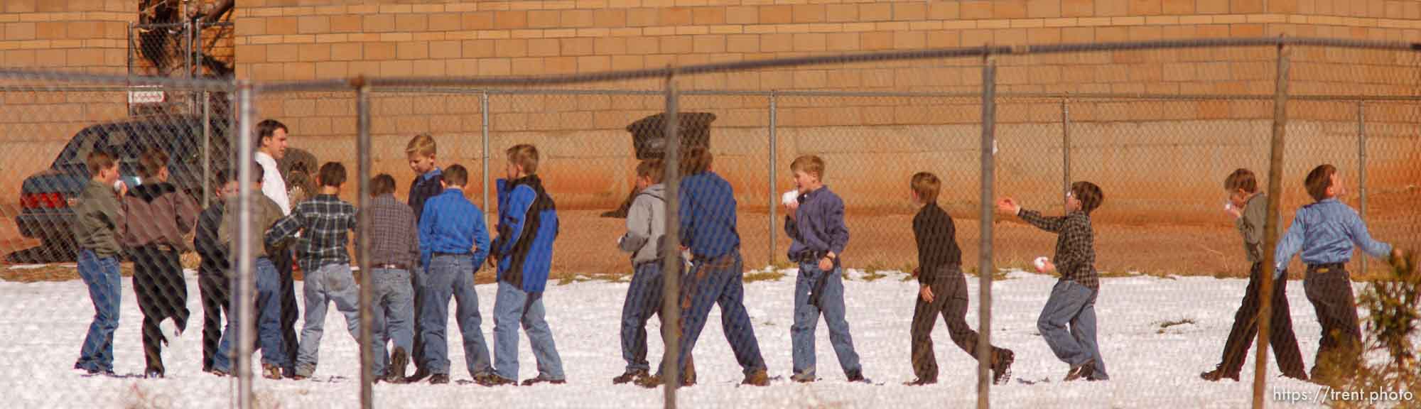 Kids playing at recess at the former Phelps Elementary School, now a private school that houses what used to be the Alta Academy, according to Isaac Wyler, the students of the upper echelon, FLDS. polygamy.