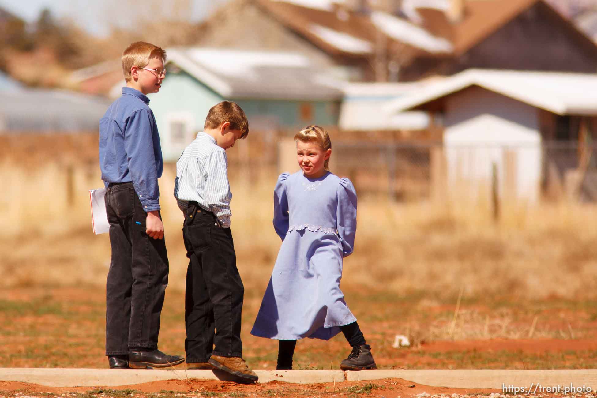 Kids outside school