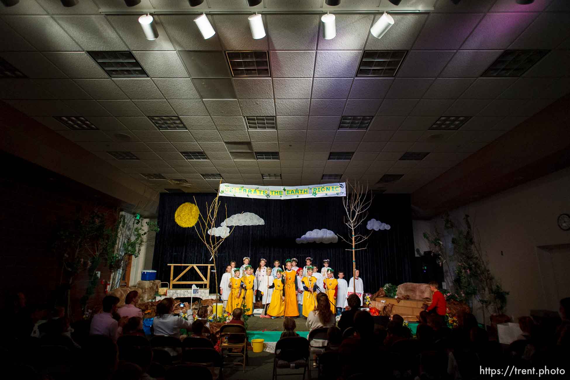 kids rehearsing 4th grade play, Masada Charter School