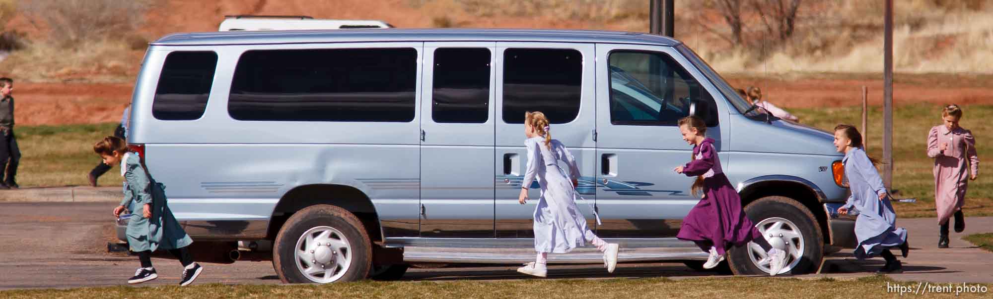 Kids at recess at formerly Phelps Elementary School, now FLDS private school based on former Alta Academy (according to Isaac Wyler), Hildale. polygamy