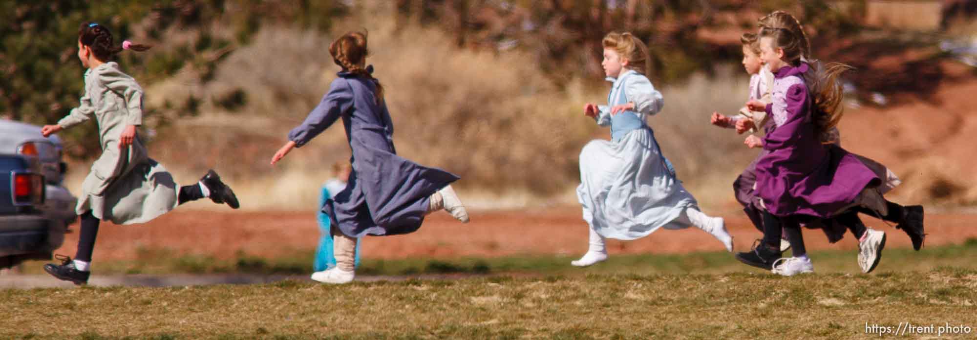 Kids at recess at formerly Phelps Elementary School, now FLDS private school based on former Alta Academy (according to Isaac Wyler), Hildale. polygamy