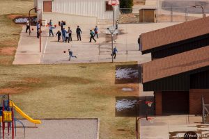 Children at recess at former Phelps Elementary School, now FLDS private school based on the Alta Academy, for high echelon FLDS's children (according to Isaac Wyler).