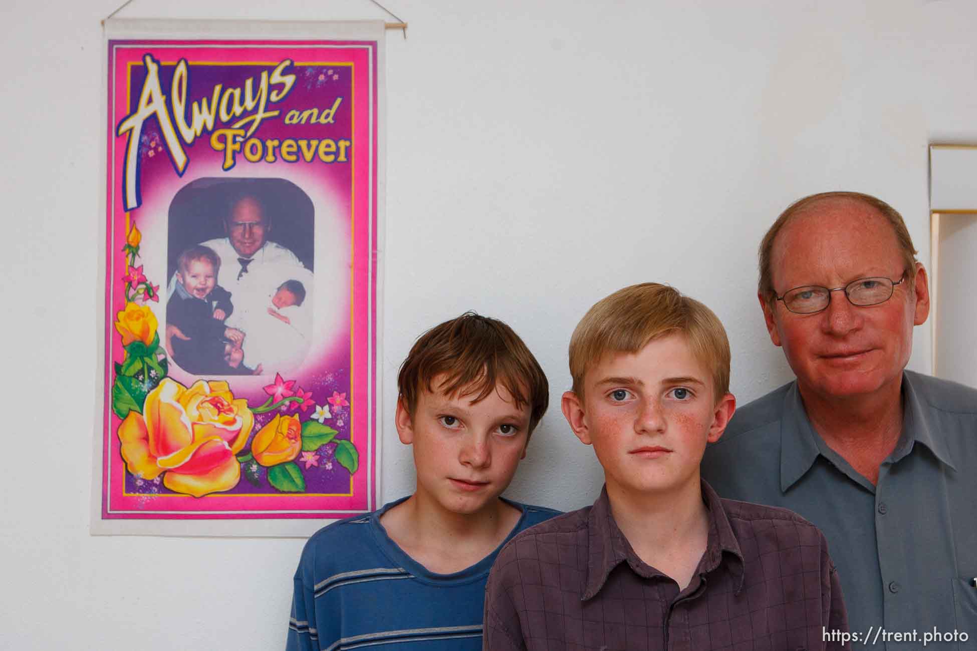 Richard Holm with his children in Colorado City.