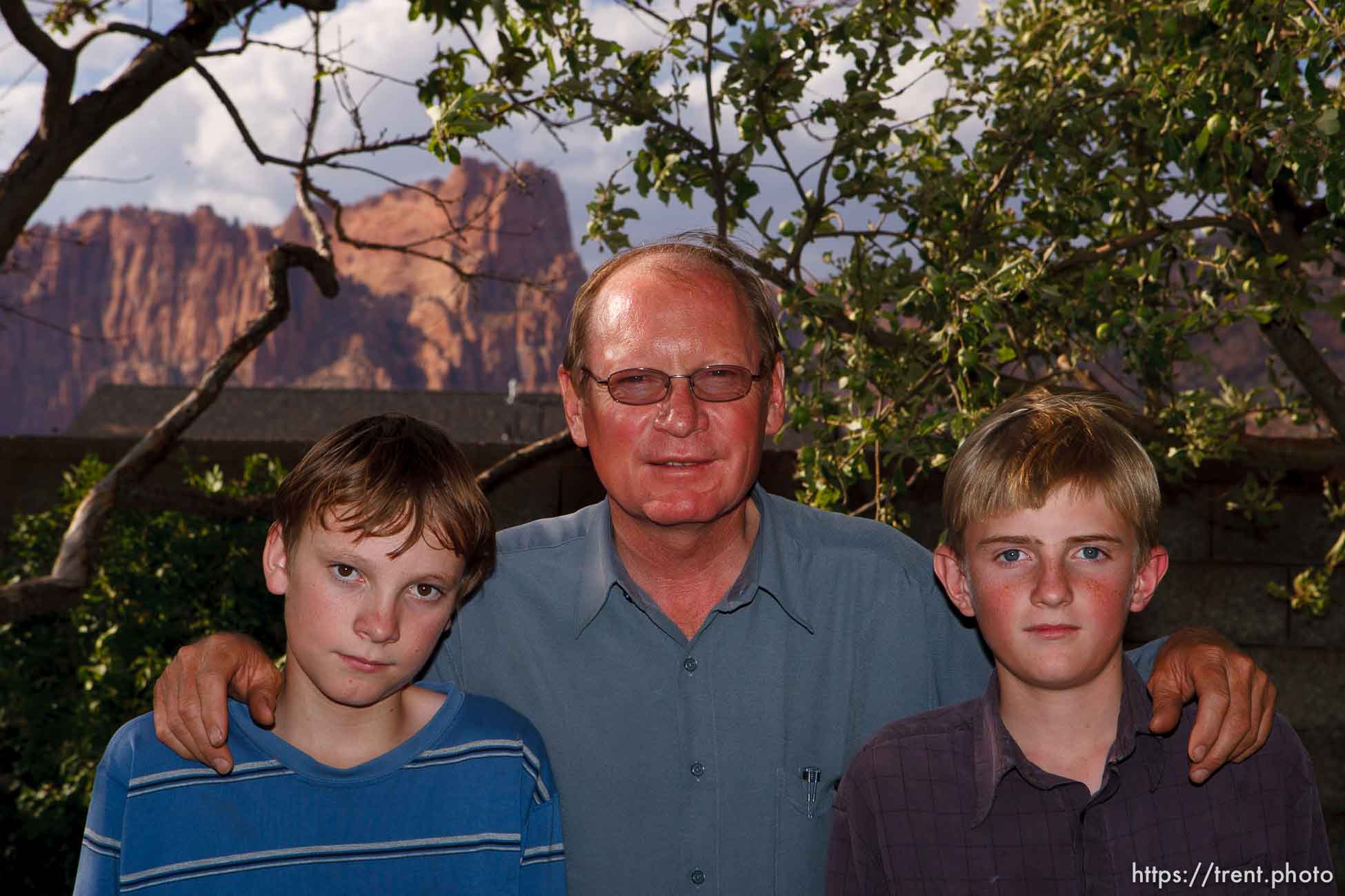 Richard Holm with his children in Colorado City.