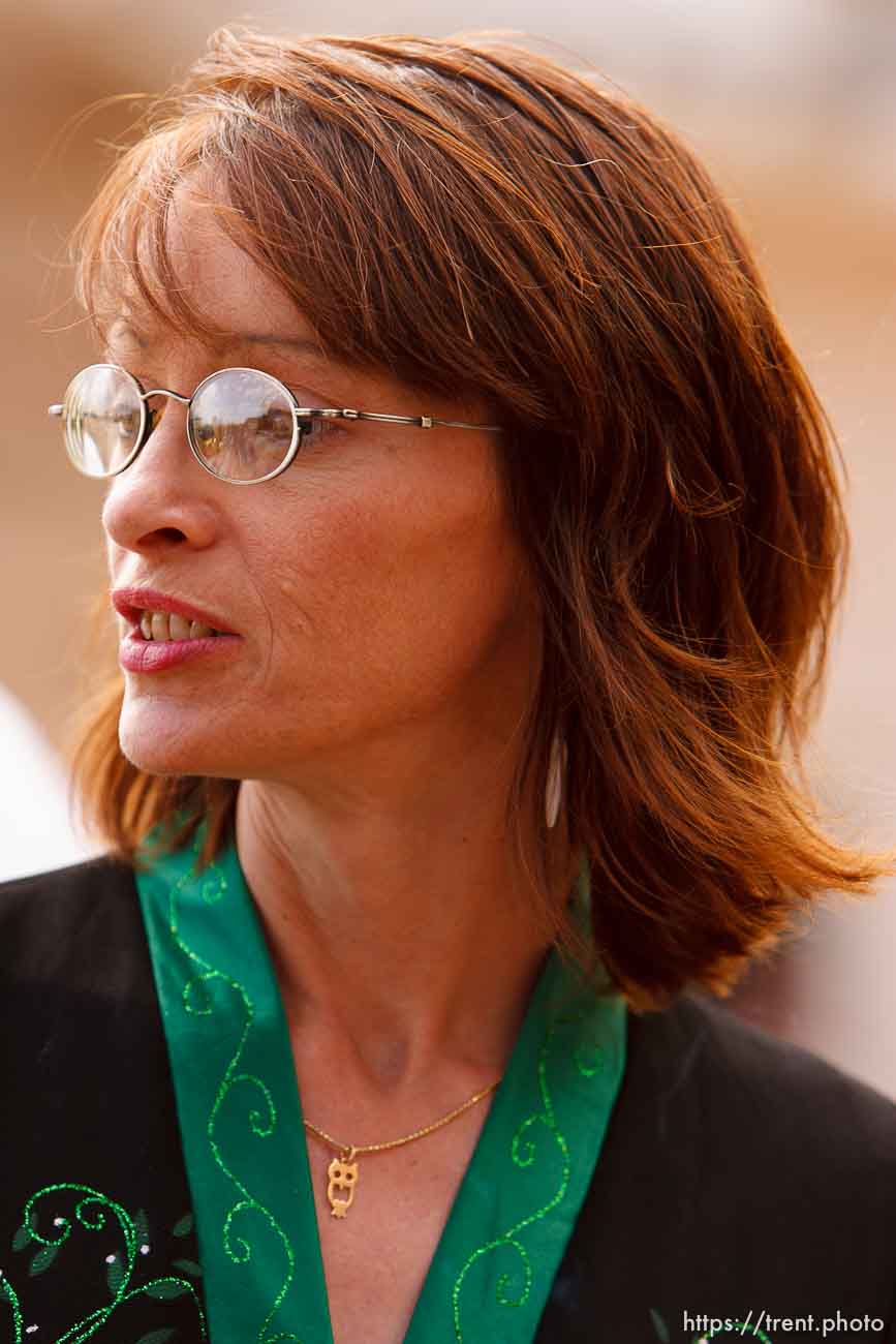 anti-polygamy activist flora jessop at sentencing of Kelly Fischer, FLDS polygamist who was convicted of sexual conduct with a minor; 8.02.2006