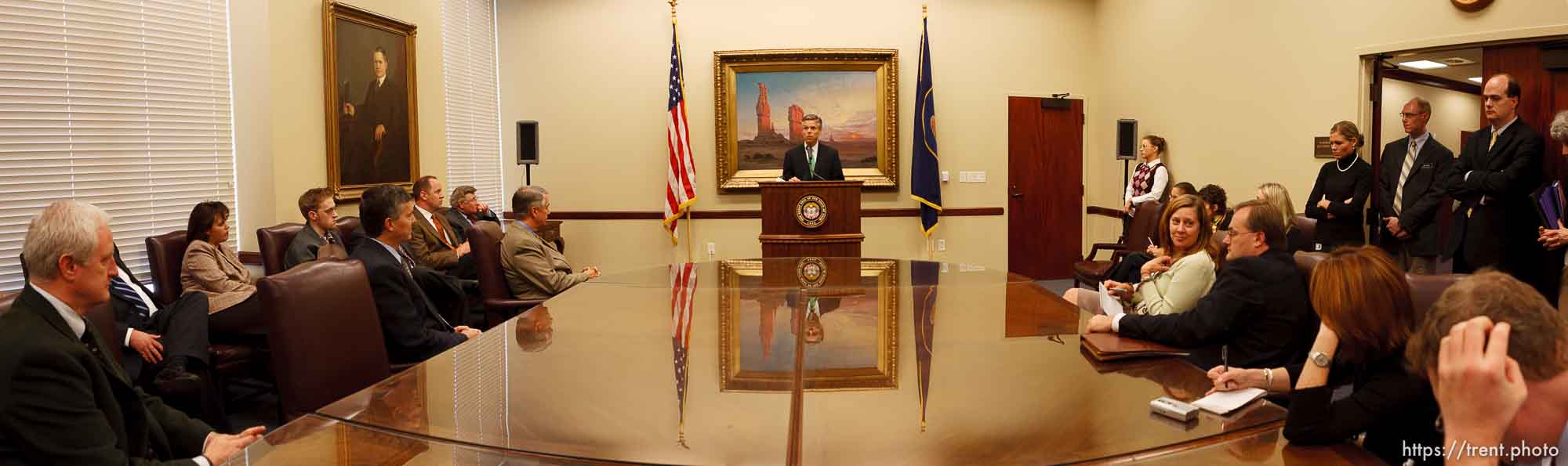 Utah Governor Jon Huntsman press conference to sign new tax bill