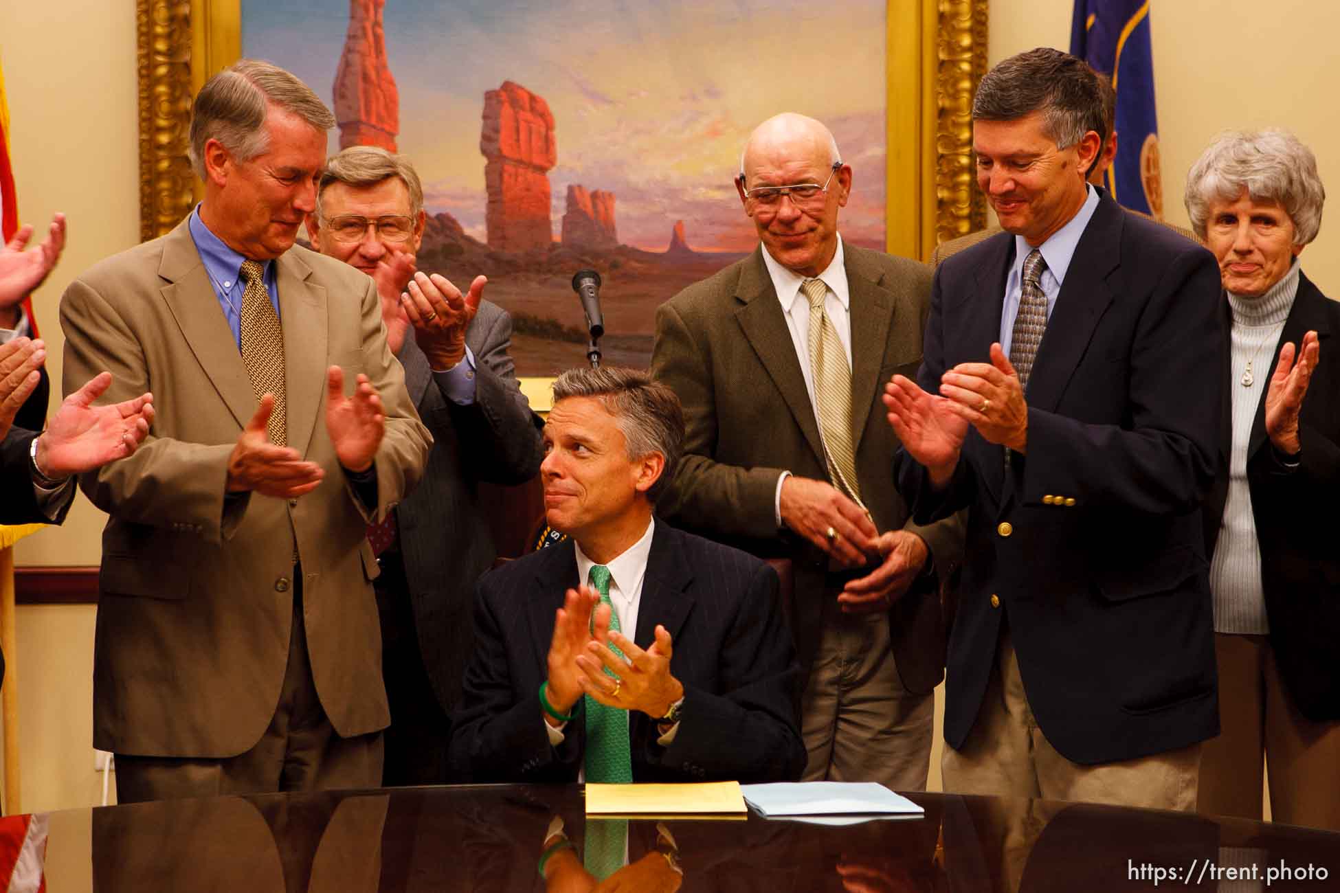 Utah Governor Jon Huntsman press conference to sign new tax bill