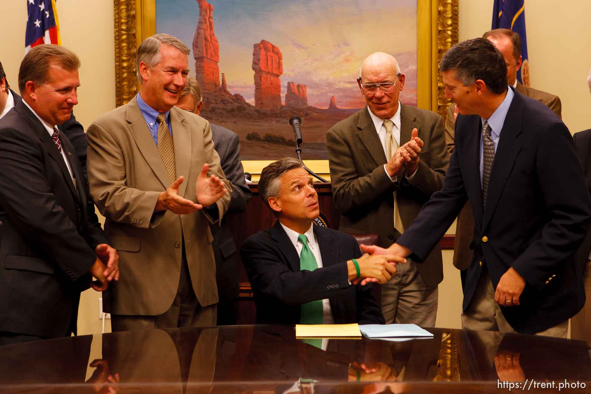 Utah Governor Jon Huntsman press conference to sign new tax bill