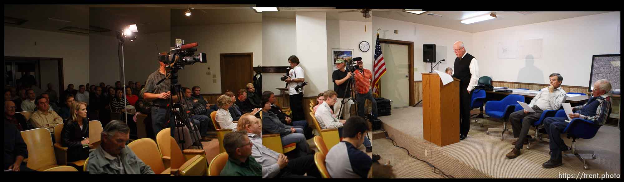 Bruce Wisan presiding at a UEP meeting in Hildale. Also, Keith Johnson, Don Timpson, Spencer Johnson, Mark Folkerson.