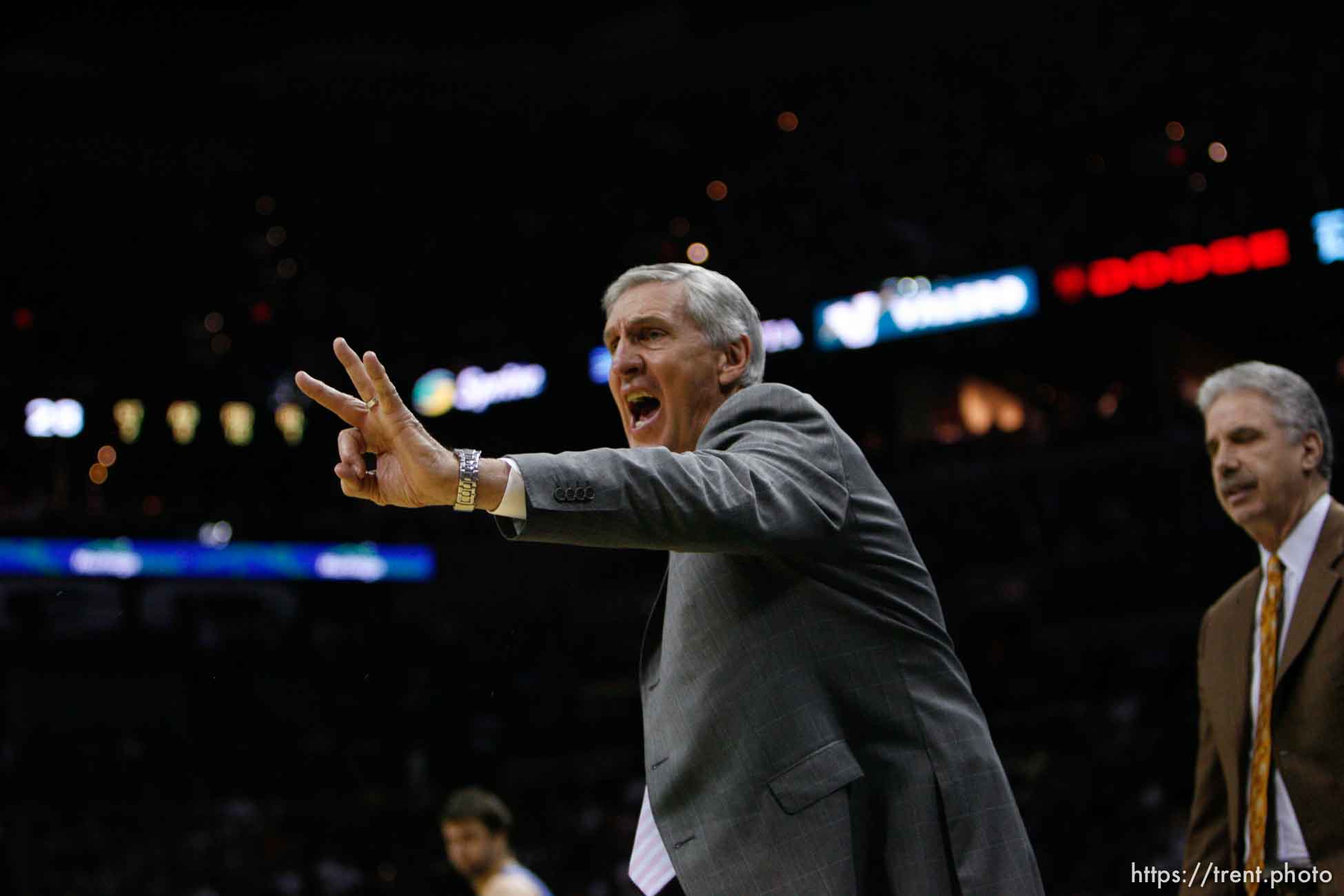 San Antonio - Jazz coach Jerry Sloan, 2nd quarter. Utah Jazz vs. San Antonio Spurs, Western Conference Finals game five at the AT&T Center.
5.30.2007&#x01;