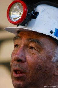 Huntington - Robert Murray, president and CEO of Ohio-based Murray Energy Corp, speaks to reporters at the command post in full miners gear Wednesday evening, as six miners remained trapped in the mine.