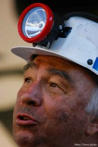 Huntington - Robert Murray, president and CEO of Ohio-based Murray Energy Corp, speaks to reporters at the command post in full miners gear Wednesday evening, as six miners remained trapped in the mine.