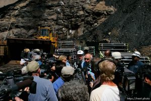 Huntington - Robert Murray, president and CEO of Ohio-based Murray Energy Corp, led reporters on a tour of the Crandall Canyon coal mine Wednesday, where six miners remained trapped.