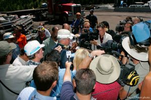 Huntington - Robert Murray, president and CEO of Ohio-based Murray Energy Corp, led reporters on a tour of the Crandall Canyon coal mine Wednesday, where six miners remained trapped.