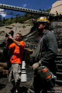 Huntington - Robert Murray, president and CEO of Ohio-based Murray Energy Corp, led reporters on a tour of the Crandall Canyon coal mine Wednesday, where six miners remained trapped. LA Times photog Spencer and Paul Gilbert