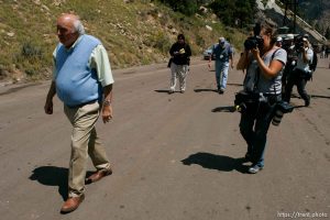 Huntington - Robert Murray, president and CEO of Ohio-based Murray Energy Corp, led reporters on a tour of the Crandall Canyon coal mine Wednesday, where six miners remained trapped.  rick bowmer, kristin nichols, ramin rahimian