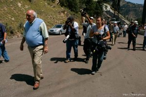 Huntington - Robert Murray, president and CEO of Ohio-based Murray Energy Corp, led reporters on a tour of the Crandall Canyon coal mine Wednesday, where six miners remained trapped.  rick bowmer, kristin nichols, ramin rahimian