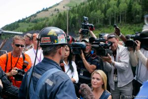 Huntington - Robert Murray, president and CEO of Ohio-based Murray Energy Corp, led reporters on a tour of the Crandall Canyon coal mine Wednesday, where six miners remained trapped. Bodee Allred, Mine Safety Manager