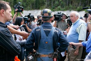 Huntington - Robert Murray, president and CEO of Ohio-based Murray Energy Corp, led reporters on a tour of the Crandall Canyon coal mine Wednesday, where six miners remained trapped. Bodee Allred, Mine Safety Manager