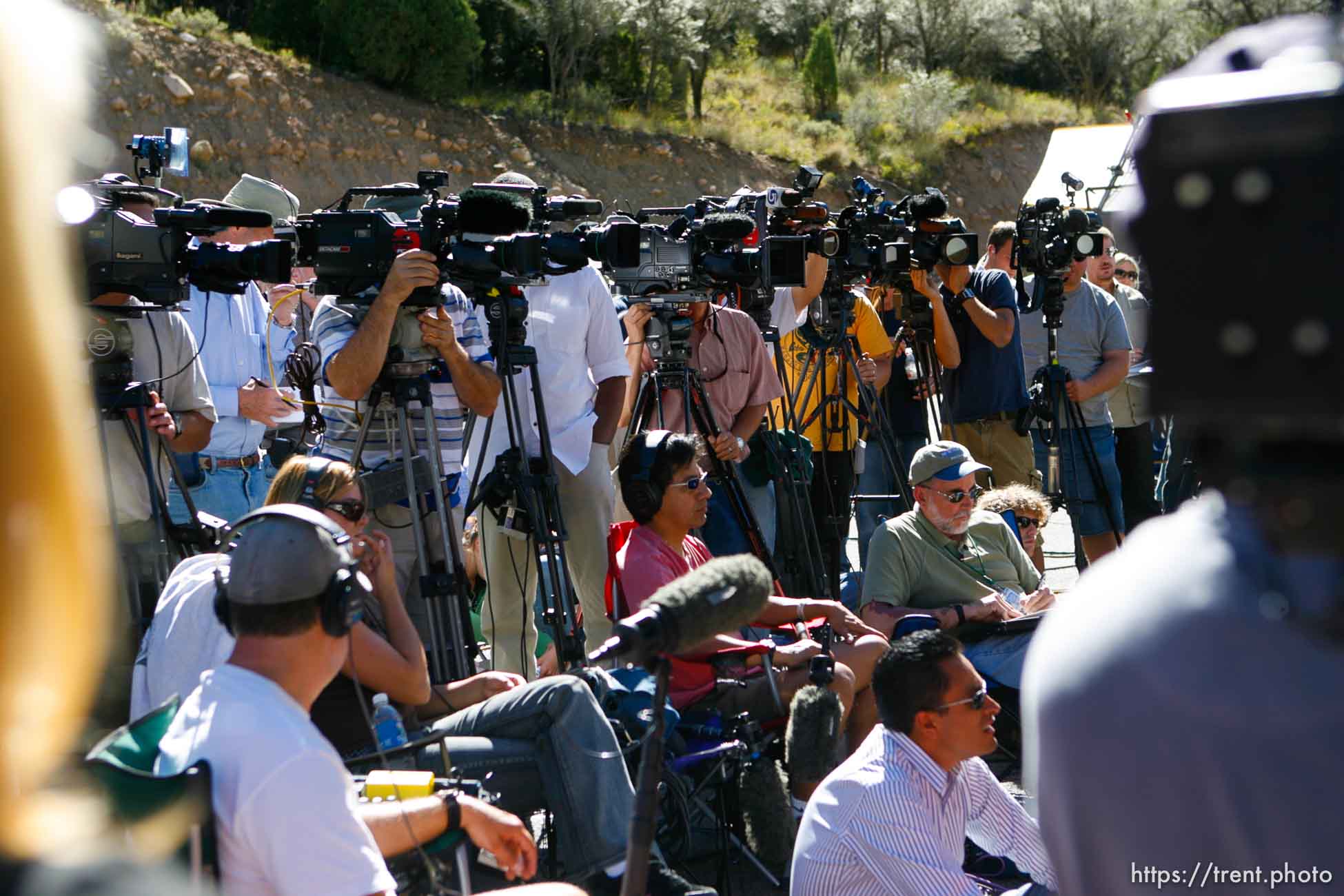 Huntington - Richard Strickler, Assistant Secretary for the Mine Safety and Health Administration, speaks to reporters Friday morning at the command post for the Crandall Canyon Mine rescue effort.