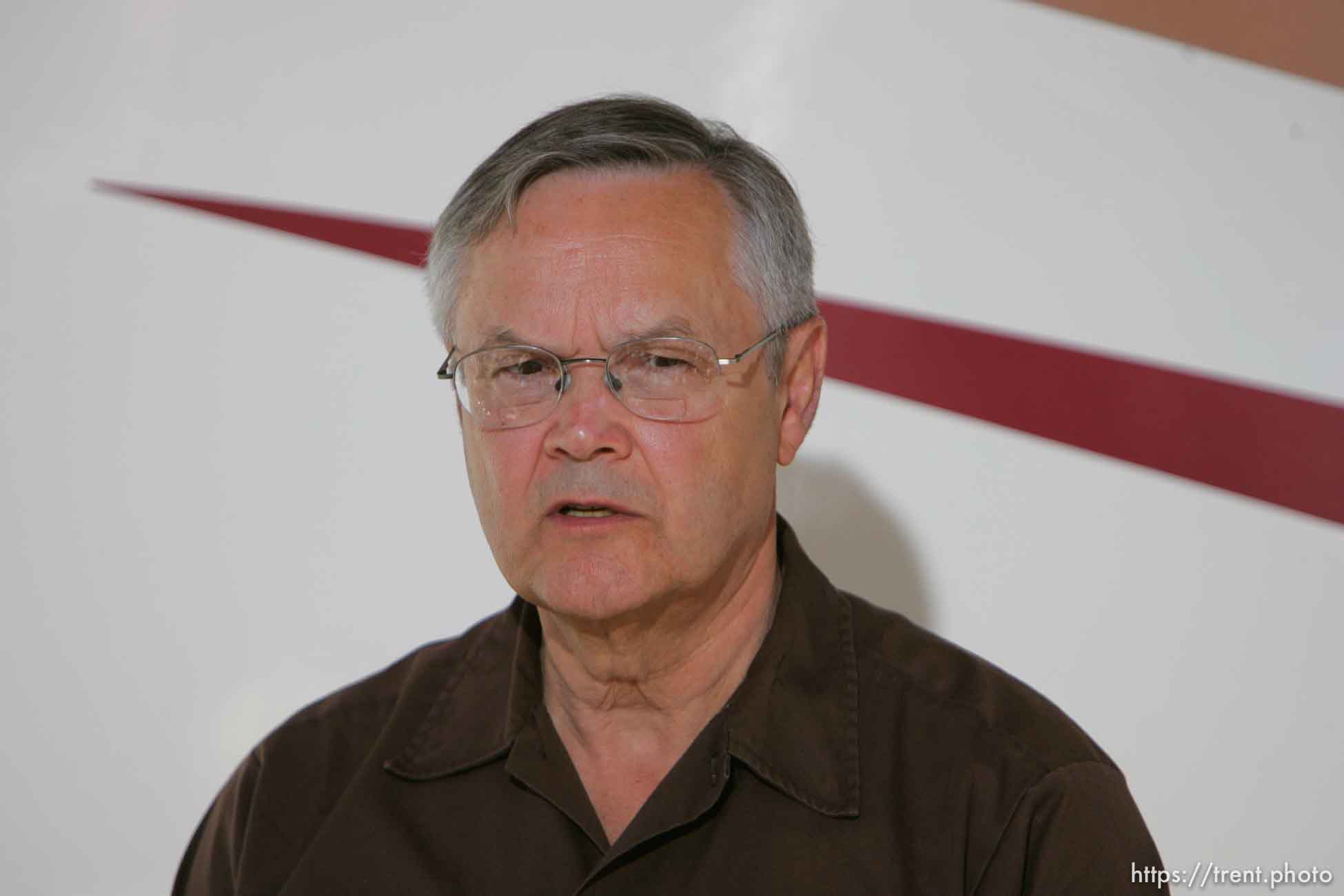 Huntington - Richard Strickler, Assistant Secretary for the Mine Safety and Health Administration, speaks to reporters Friday morning at the command post for the Crandall Canyon Mine rescue effort.