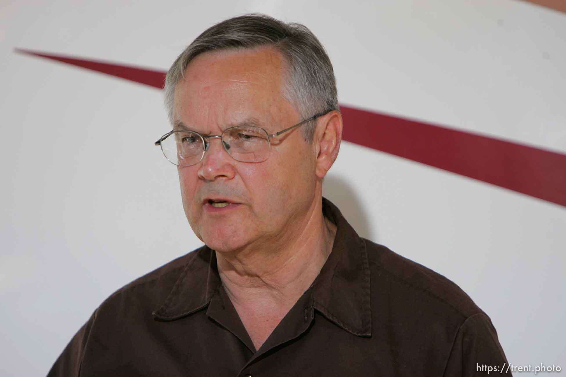 Huntington - Richard Strickler, Assistant Secretary for the Mine Safety and Health Administration, speaks to reporters Friday morning at the command post for the Crandall Canyon Mine rescue effort.