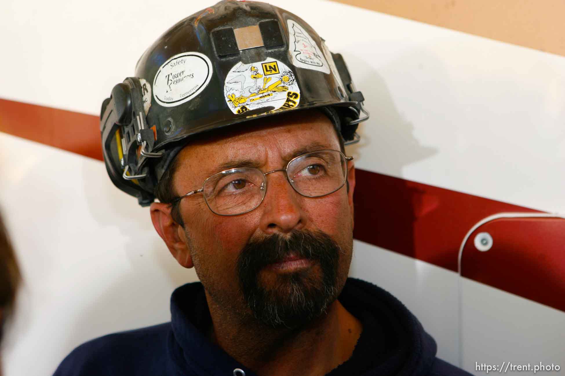 Huntington - Mike Glasson, a geologist with UtahAmerican Energy, speaks to reporters at the command post Saturday afternoon.