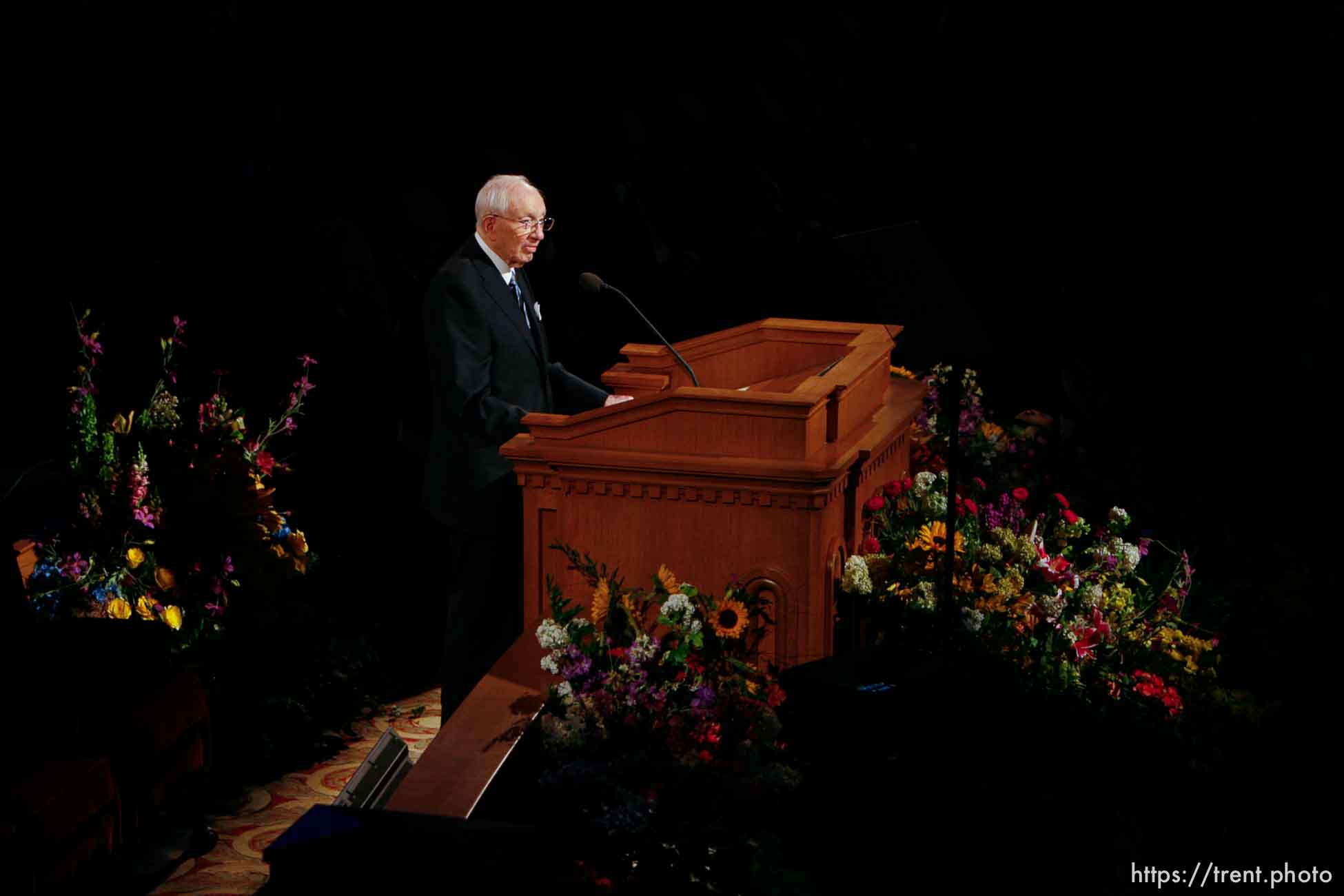 LDS President Gordon B. Hinckley . Salt Lake City - Funeral for President James E. Faust, a member of the First Presidency of the Church of Jesus Christ of Latter-day Saints.
; 8.14.2007