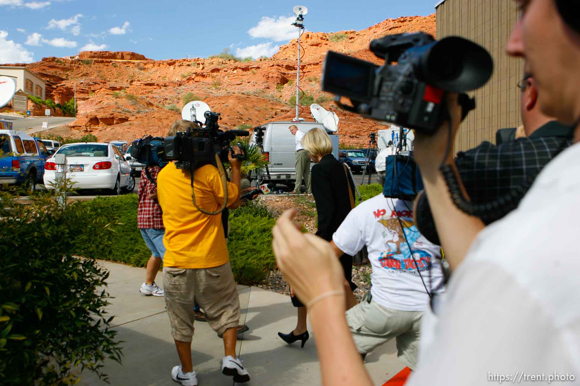 The Warren Jeffs' trial in St. George, Utah. Jeffs, head of the Fundamentalist Church of Jesus Christ of Latter Day Saints, is charged with two counts of rape as an accomplice for allegedly coercing the marriage and rape of a 14-year-old follower to her 19-year-old cousin in 2001.. defense attorney Tara Isaacson