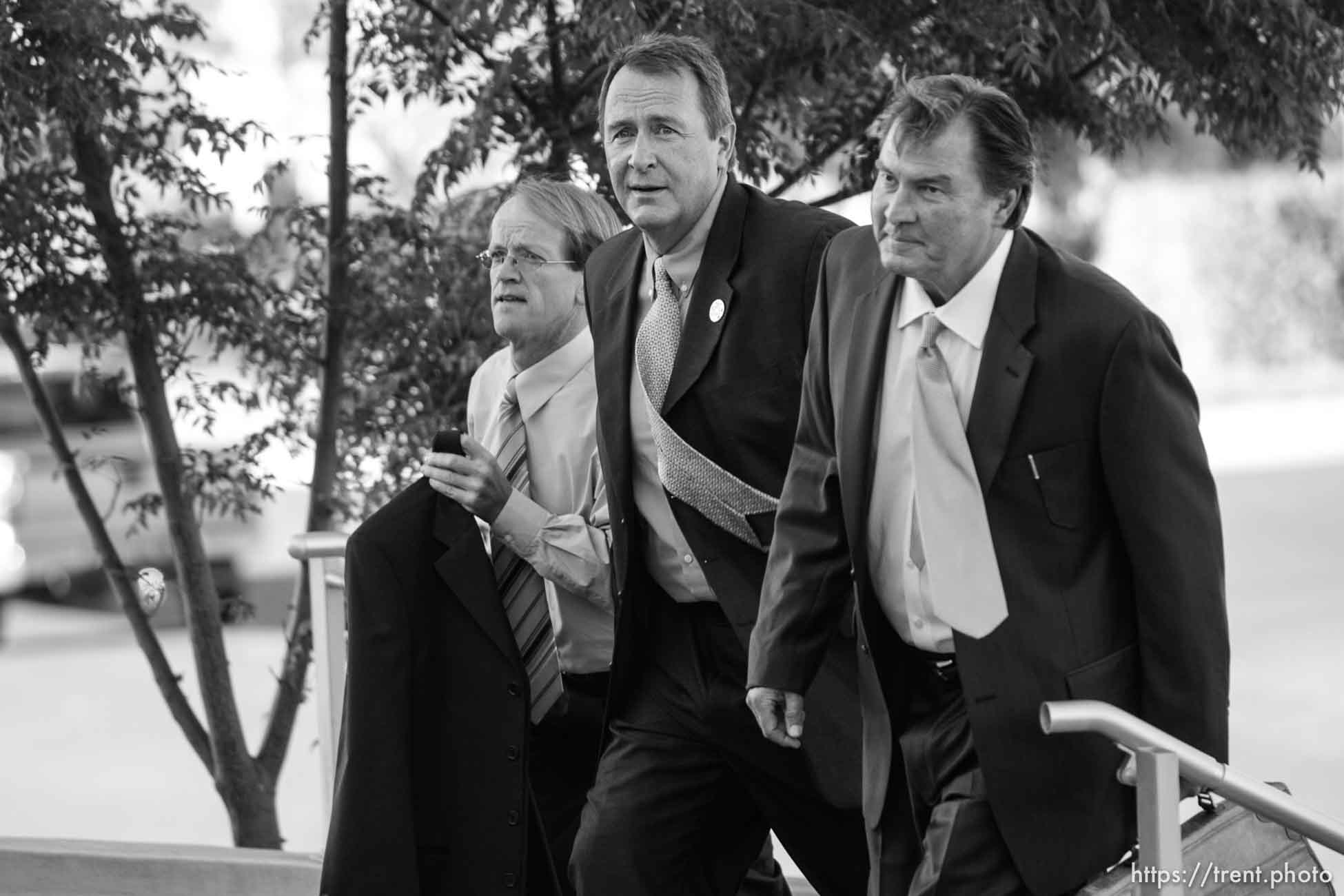 The Warren Jeffs' trial in St. George, Utah. Jeffs, head of the Fundamentalist Church of Jesus Christ of Latter Day Saints, is charged with two counts of rape as an accomplice for allegedly coercing the marriage and rape of a 14-year-old follower to her 19-year-old cousin in 2001.. prosecuting attorney Ryan Shaum. Utah Assistant Attorney General Craig Barlow