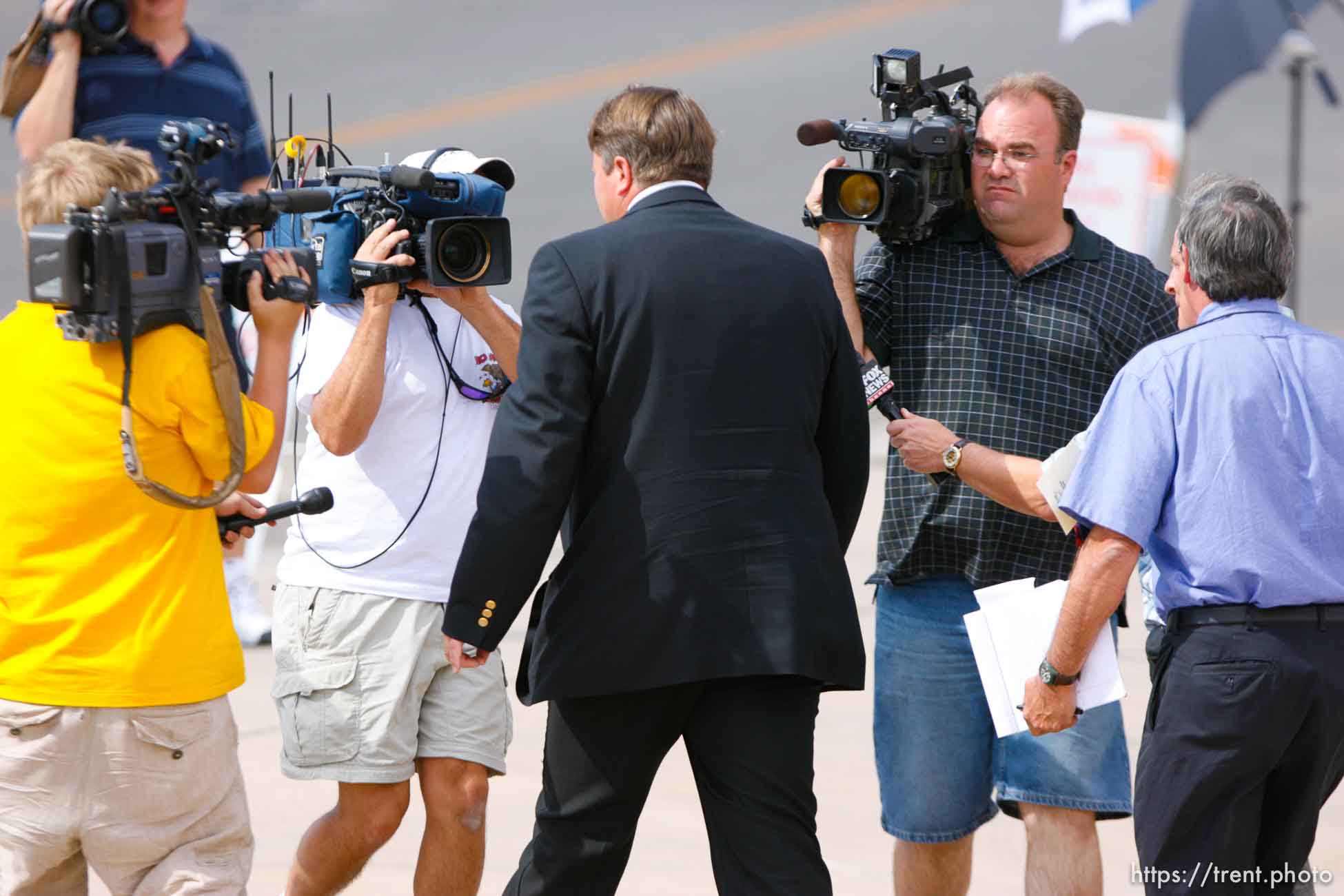 The Warren Jeffs' trial in St. George, Utah. Jeffs, head of the Fundamentalist Church of Jesus Christ of Latter Day Saints, is charged with two counts of rape as an accomplice for allegedly coercing the marriage and rape of a 14-year-old follower to her 19-year-old cousin in 2001.. apparent followers of warren jeffs' flds church. willie jessop removed from courtroom.