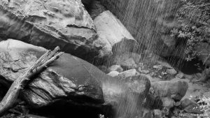 emerald pool hike at zion national park. waterfall and rocks