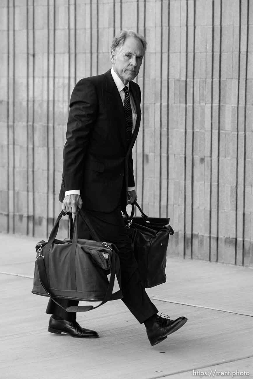 The Warren Jeffs' trial in St. George, Utah. Jeffs, head of the Fundamentalist Church of Jesus Christ of Latter Day Saints, is charged with two counts of rape as an accomplice for allegedly coercing the marriage and rape of a 14-year-old follower to her 19-year-old cousin in 2001.. defense attorney Richard Wright