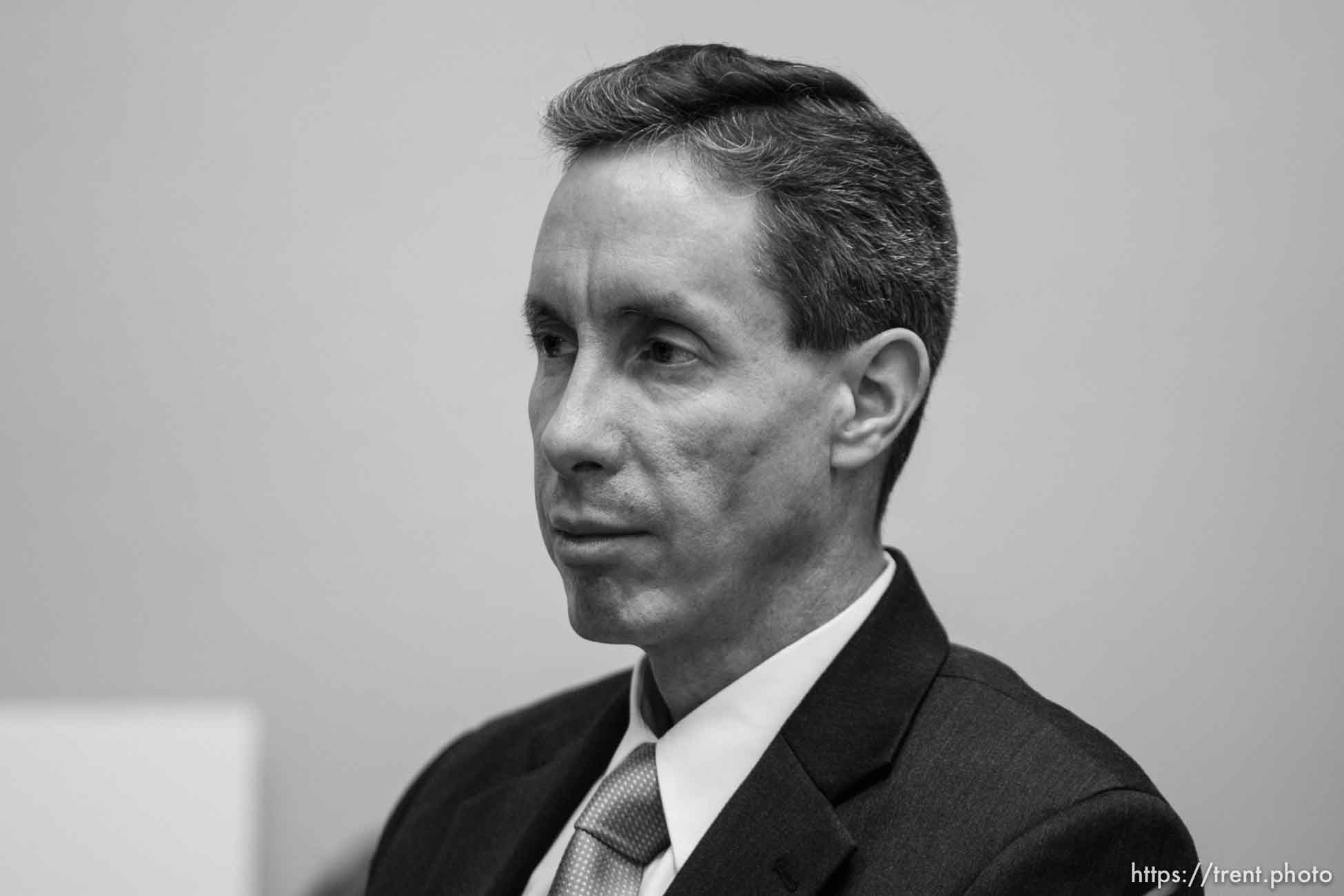 The Warren Jeffs' trial in St. George, Utah. Jeffs, head of the Fundamentalist Church of Jesus Christ of Latter Day Saints, is charged with two counts of rape as an accomplice for allegedly coercing the marriage and rape of a 14-year-old follower to her 19-year-old cousin in 2001.