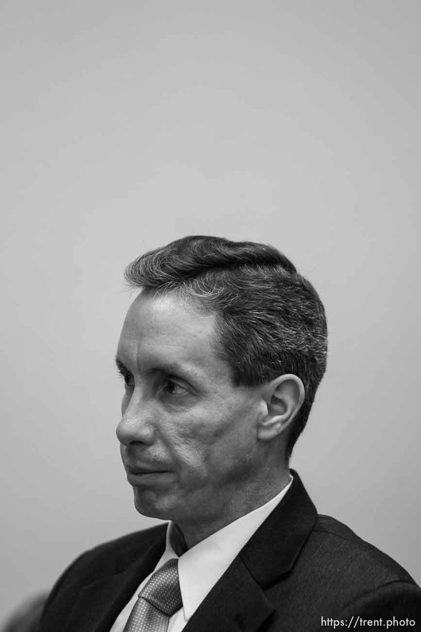 The Warren Jeffs' trial in St. George, Utah. Jeffs, head of the Fundamentalist Church of Jesus Christ of Latter Day Saints, is charged with two counts of rape as an accomplice for allegedly coercing the marriage and rape of a 14-year-old follower to her 19-year-old cousin in 2001.