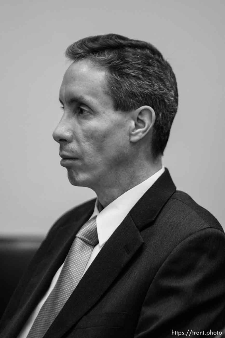 The Warren Jeffs' trial in St. George, Utah. Jeffs, head of the Fundamentalist Church of Jesus Christ of Latter Day Saints, is charged with two counts of rape as an accomplice for allegedly coercing the marriage and rape of a 14-year-old follower to her 19-year-old cousin in 2001.