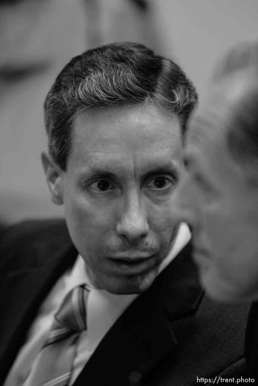 The Warren Jeffs' trial in St. George, Utah. Jeffs, head of the Fundamentalist Church of Jesus Christ of Latter Day Saints, is charged with two counts of rape as an accomplice for allegedly coercing the marriage and rape of a 14-year-old follower to her 19-year-old cousin in 2001.