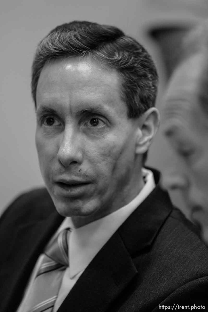 The Warren Jeffs' trial in St. George, Utah. Jeffs, head of the Fundamentalist Church of Jesus Christ of Latter Day Saints, is charged with two counts of rape as an accomplice for allegedly coercing the marriage and rape of a 14-year-old follower to her 19-year-old cousin in 2001.