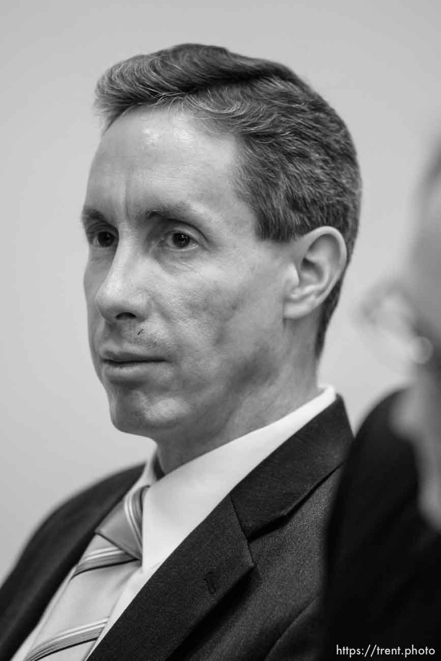 The Warren Jeffs' trial in St. George, Utah. Jeffs, head of the Fundamentalist Church of Jesus Christ of Latter Day Saints, is charged with two counts of rape as an accomplice for allegedly coercing the marriage and rape of a 14-year-old follower to her 19-year-old cousin in 2001.