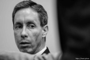 The Warren Jeffs' trial in St. George, Utah. Jeffs, head of the Fundamentalist Church of Jesus Christ of Latter Day Saints, is charged with two counts of rape as an accomplice for allegedly coercing the marriage and rape of a 14-year-old follower to her 19-year-old cousin in 2001.