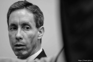 The Warren Jeffs' trial in St. George, Utah. Jeffs, head of the Fundamentalist Church of Jesus Christ of Latter Day Saints, is charged with two counts of rape as an accomplice for allegedly coercing the marriage and rape of a 14-year-old follower to her 19-year-old cousin in 2001.